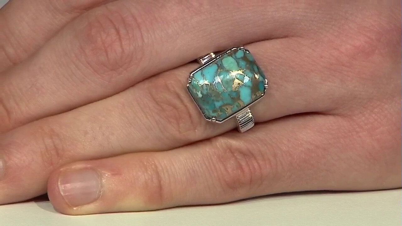 Video Mojave Blue Copper Turquoise Silver Ring (Faszination Türkis)