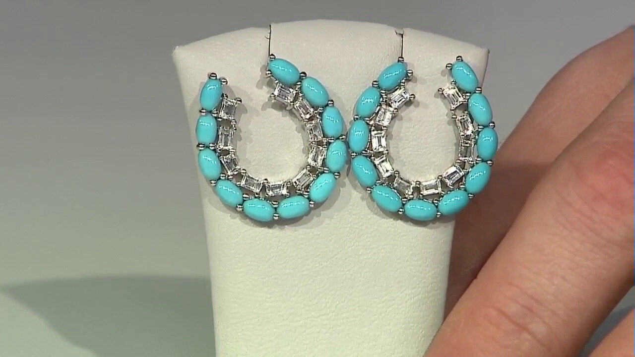 Video Sleeping Beauty Turquoise Silver Earrings (Faszination Türkis)