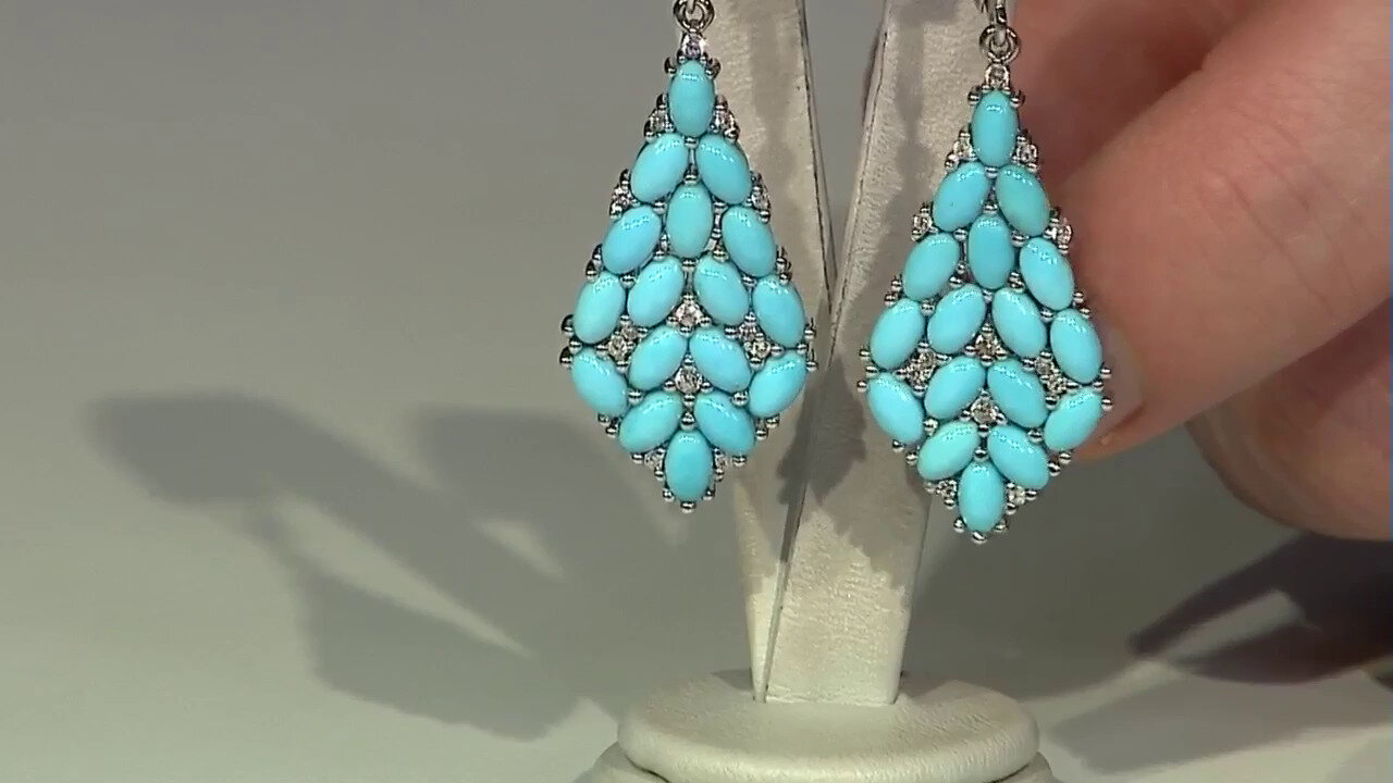 Video Sleeping Beauty Turquoise Silver Earrings (Faszination Türkis)