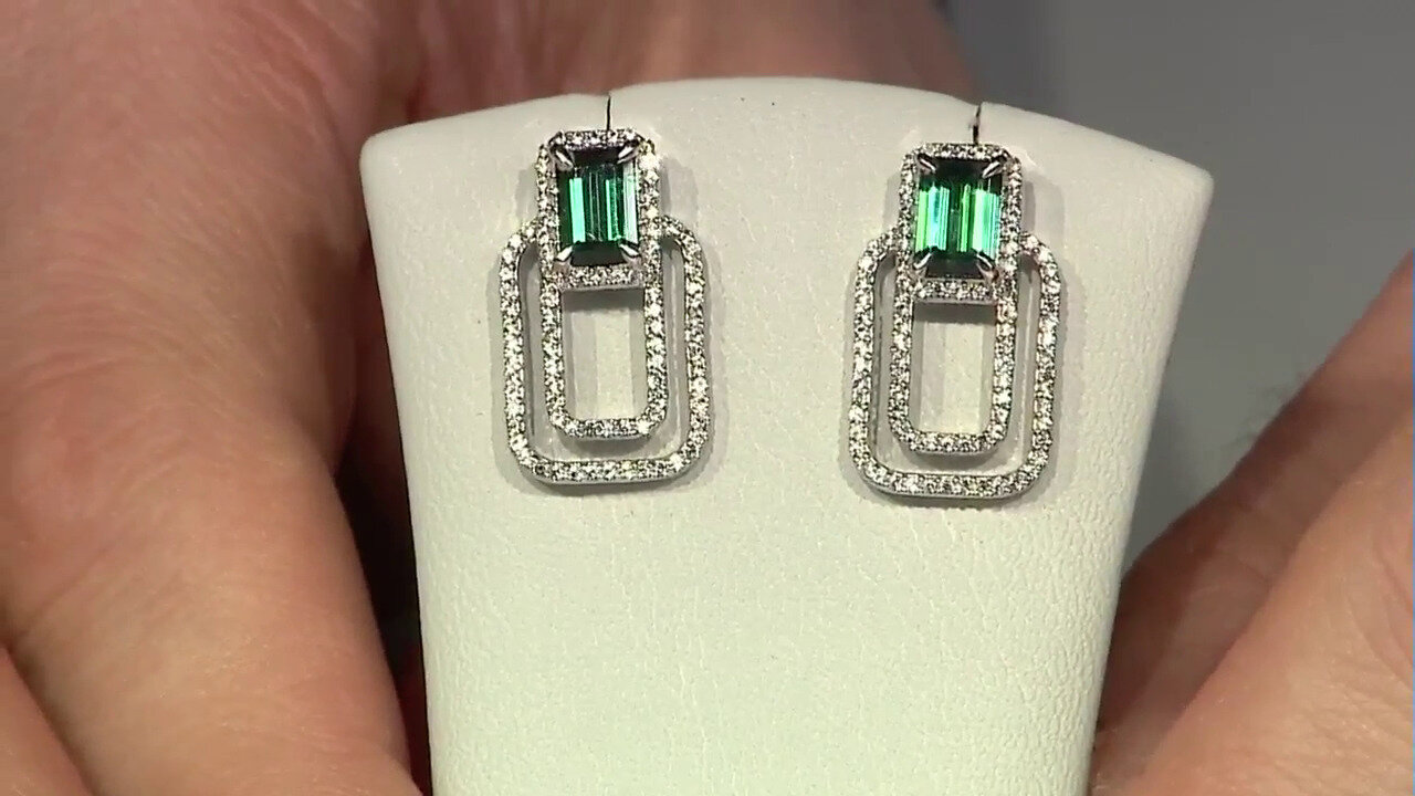 Video Benedito Green Tourmaline Silver Earrings