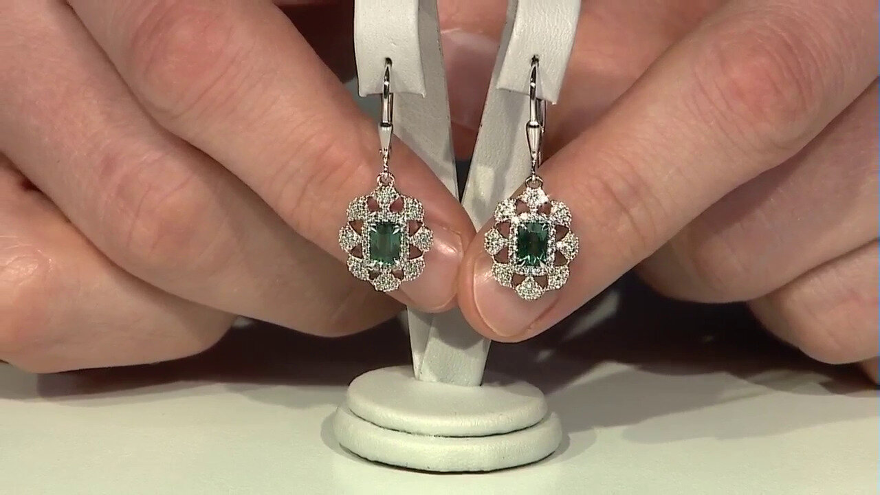 Video Benedito Green Tourmaline Silver Earrings