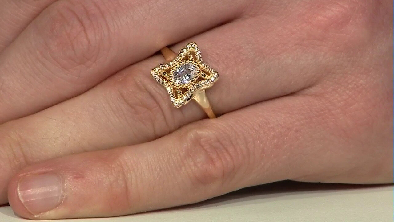 Video White Sapphire Silver Ring