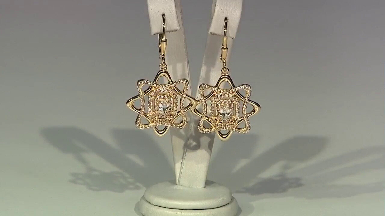 Video White Sapphire Silver Earrings