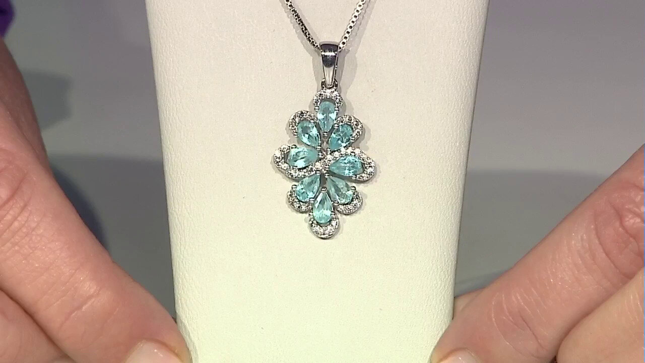 Video Blue Apatite Silver Pendant