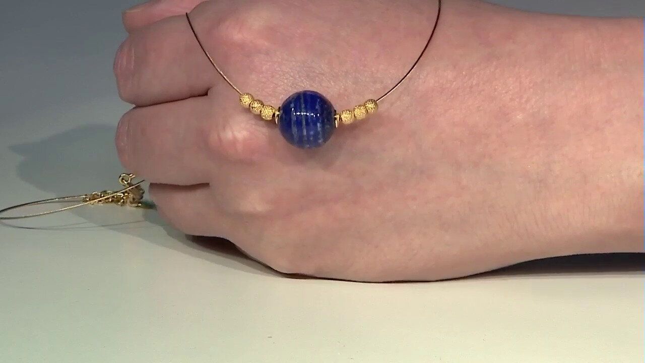 Video Collier en acier inoxydable et Lapis-Lazuli