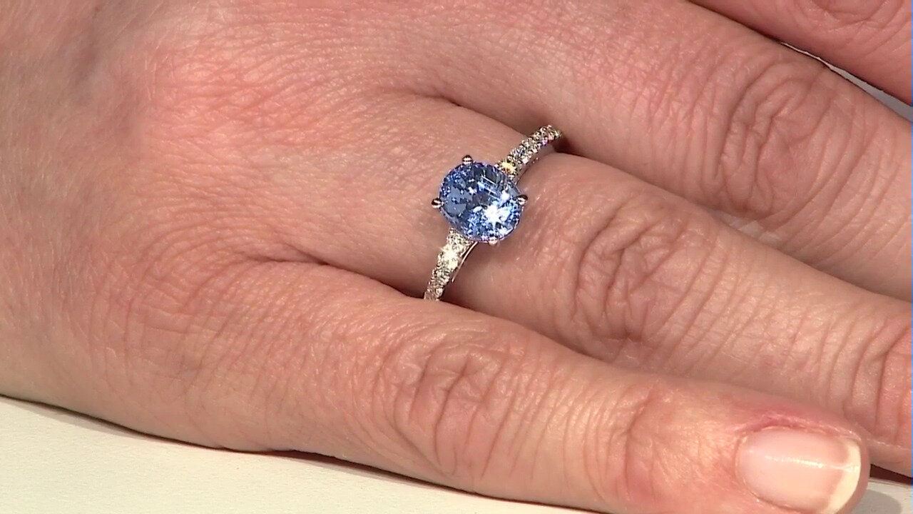 Video 18K Ceylon Blue Sapphire Gold Ring (CIRARI)