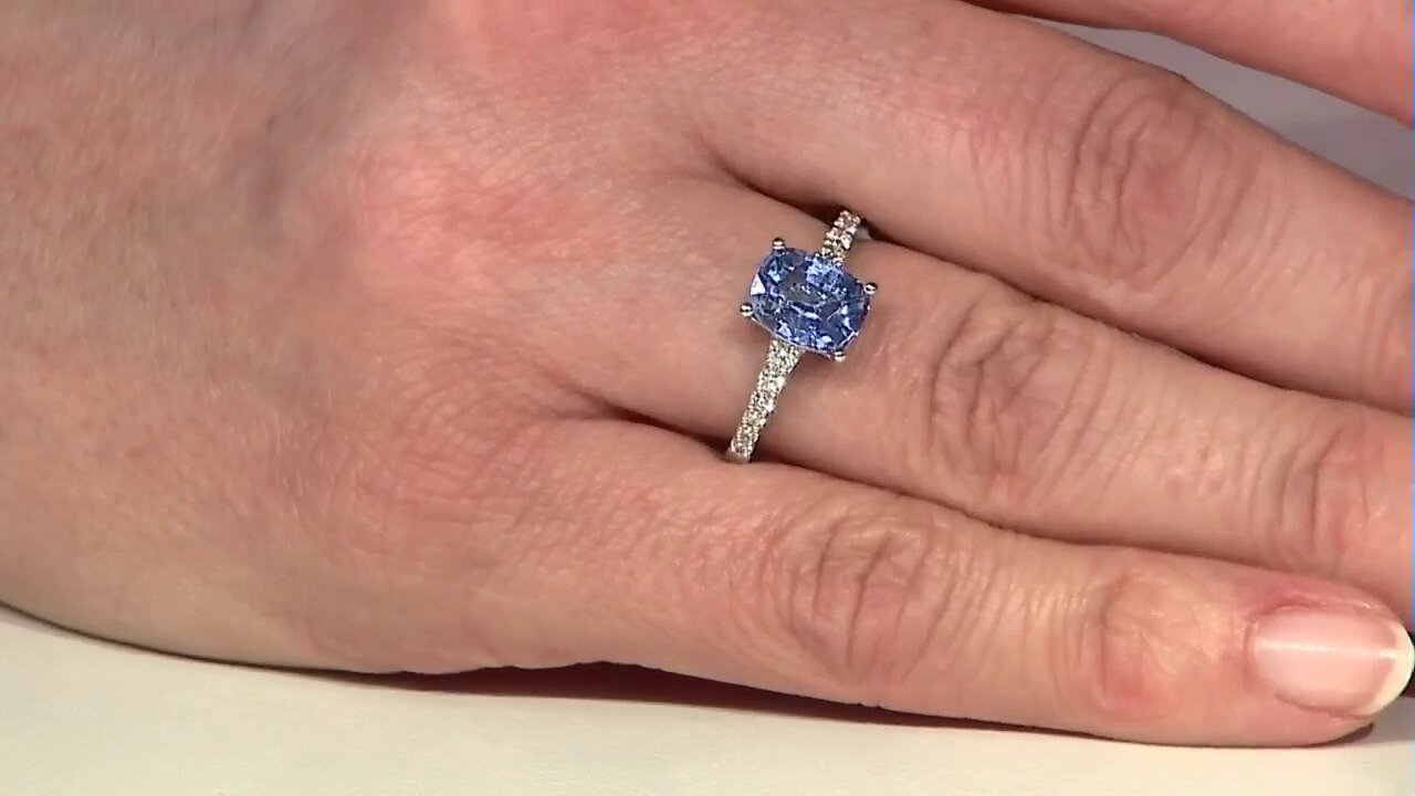 Video 18K Ceylon Blue Sapphire Gold Ring (CIRARI)