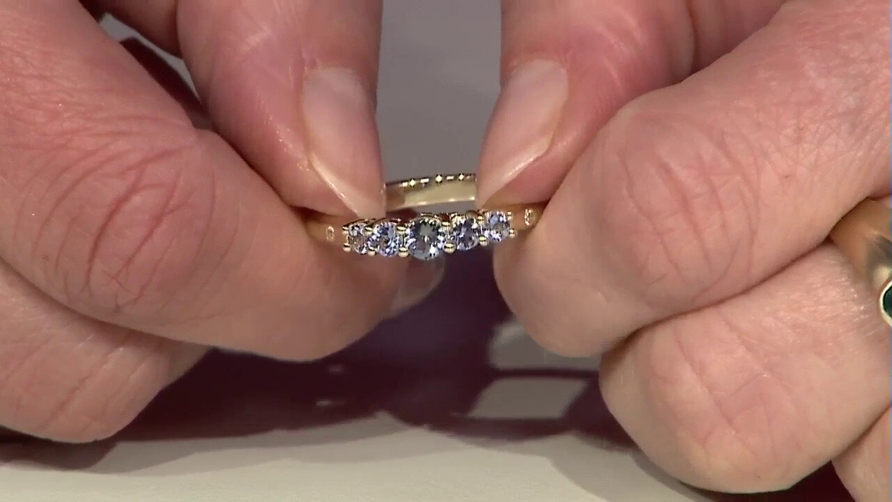 Video Nicht erhitzter Tansanit-Goldring