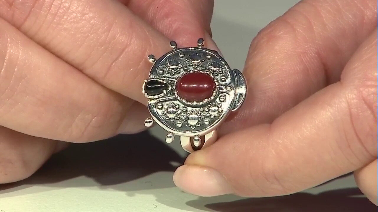 Video Red Jasper Silver Ring (Desert Chic)