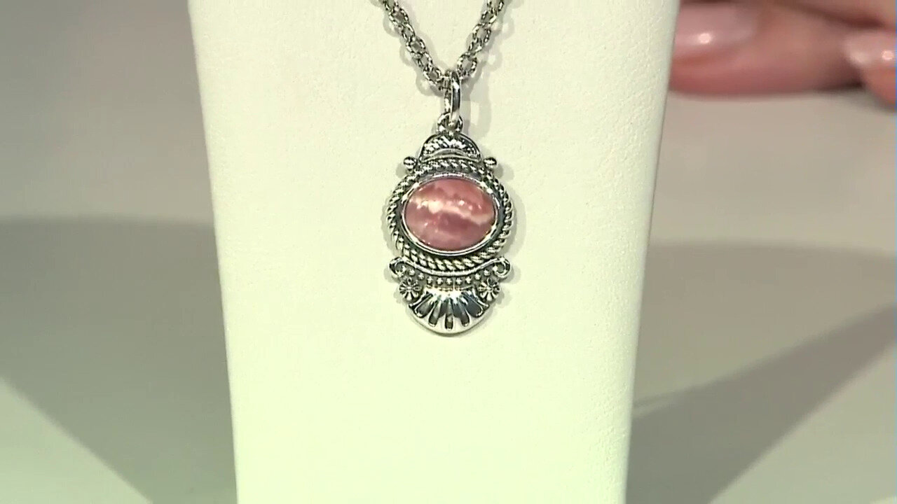 Video Rhodochrosite Silver Necklace (Desert Chic)