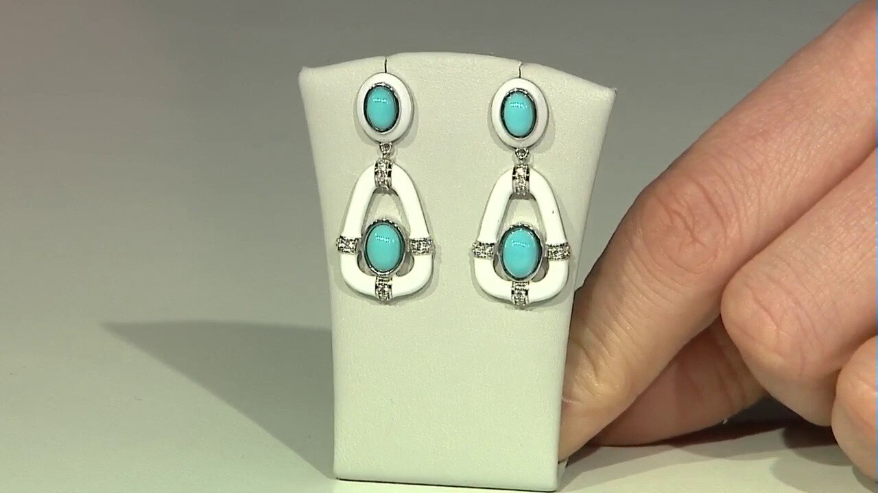 Video Boucles d'oreilles en argent et Turquoise Sleeping Beauty