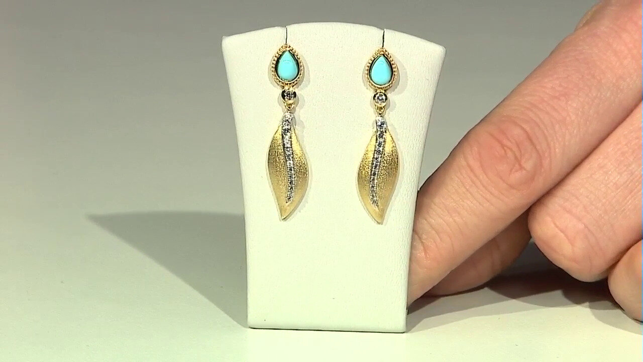 Video Boucles d'oreilles en argent et Turquoise Sleeping Beauty