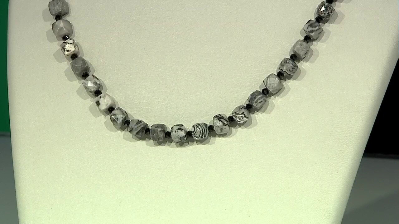 Video Silver Lace Jasper Silver Necklace