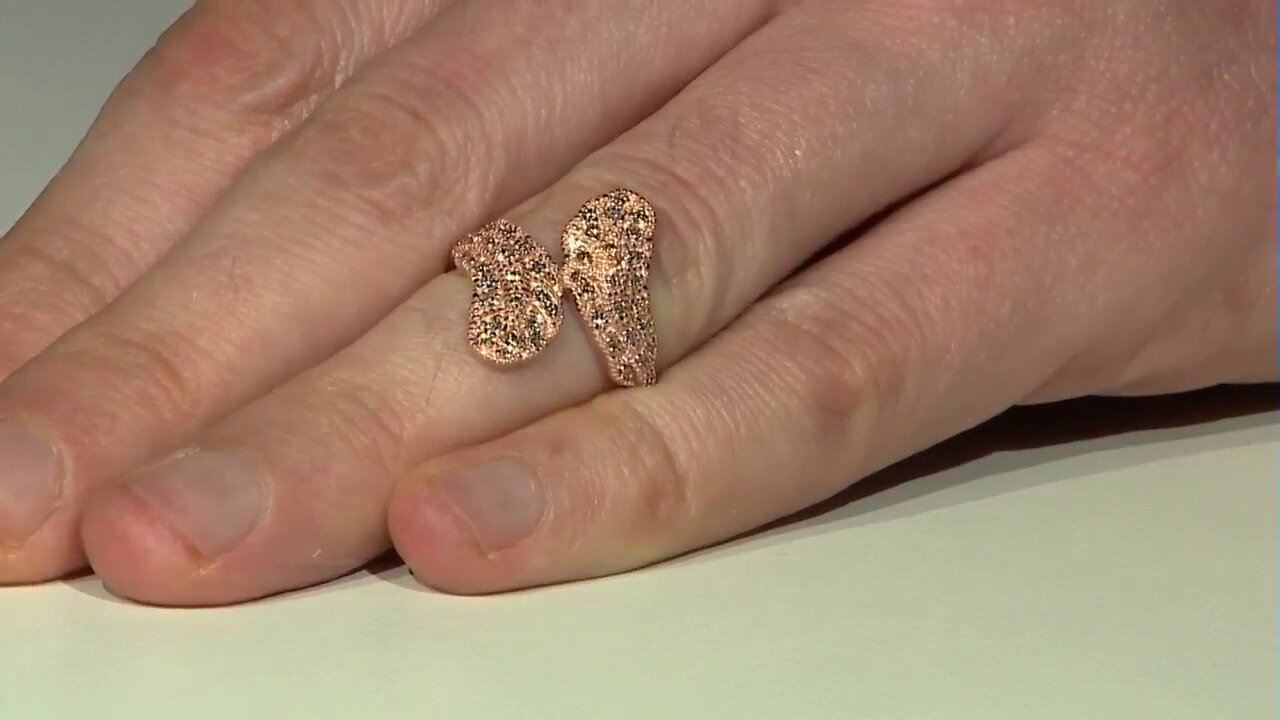 Video 9K SI1 Argyle Rose De France Diamond Gold Ring (Annette)