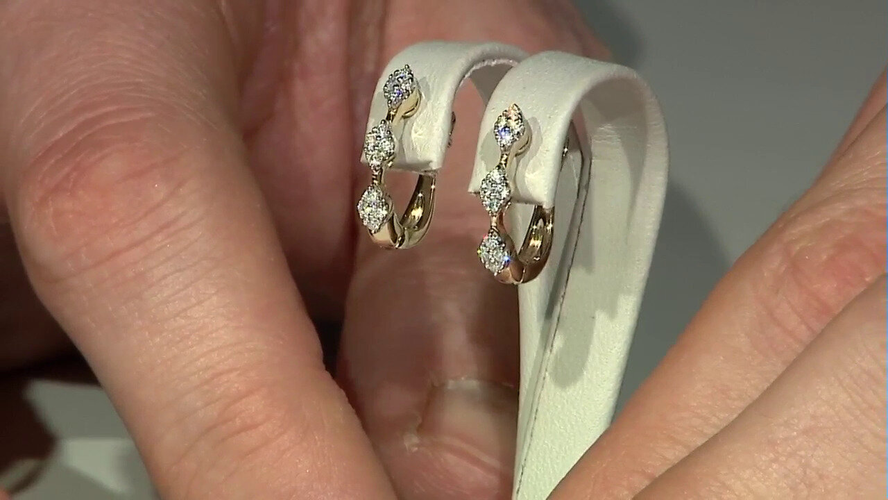 Video 9K SI1 (G) Diamond Gold Earrings (Annette)