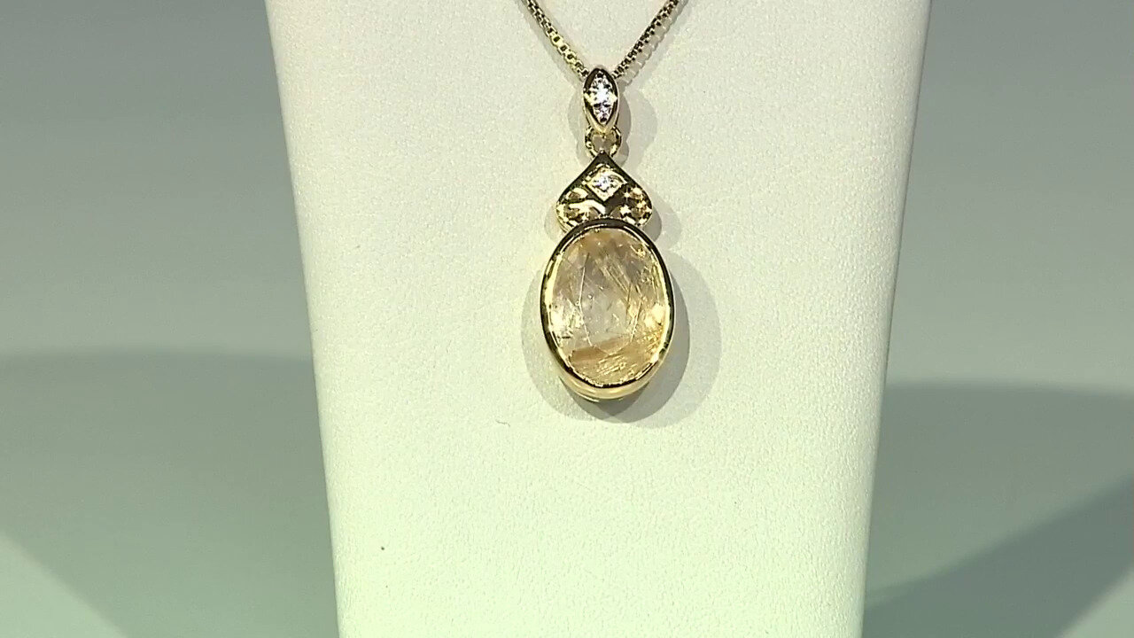 Video Rutile Quartz Silver Pendant