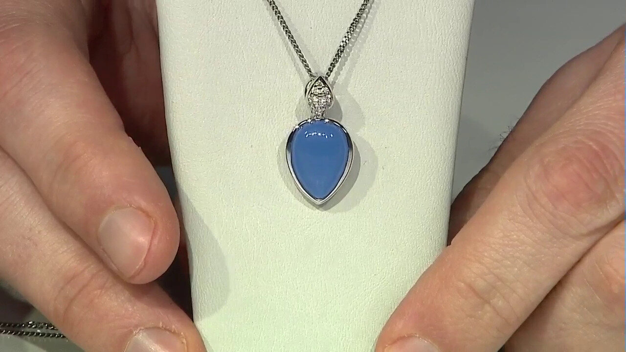 Video Blue Onyx Silver Pendant