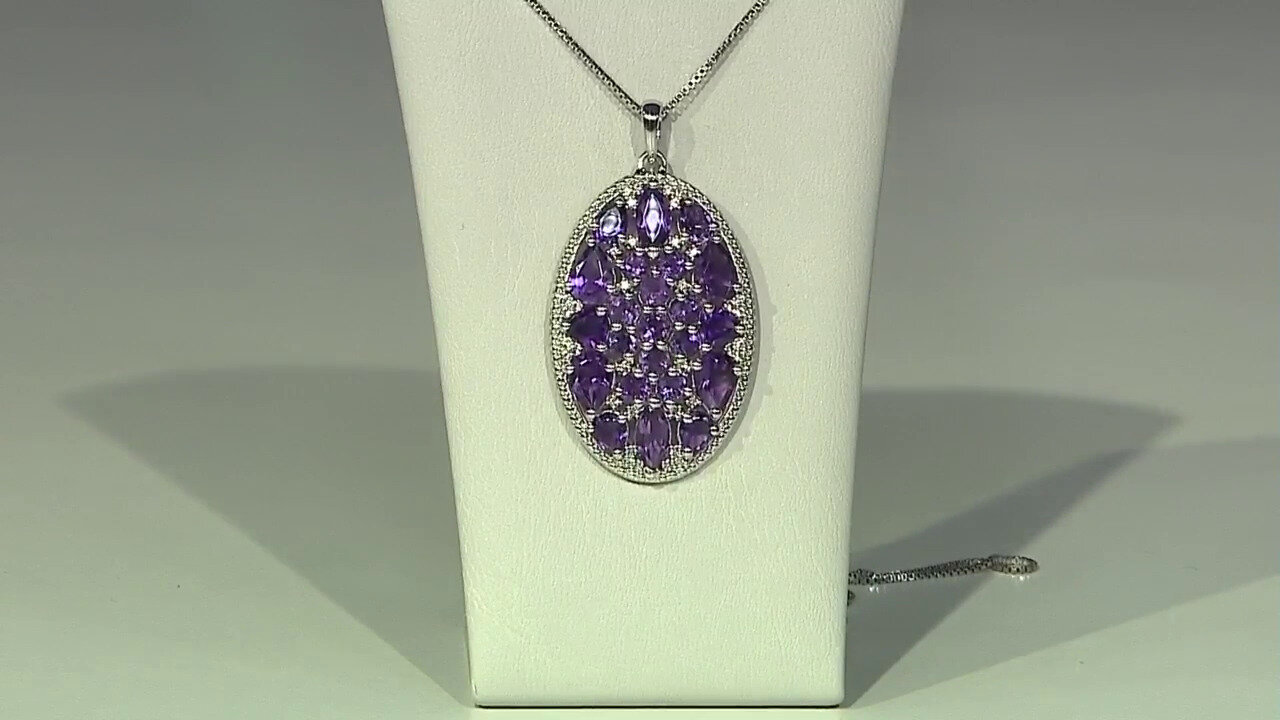 Video Amethyst Silver Pendant