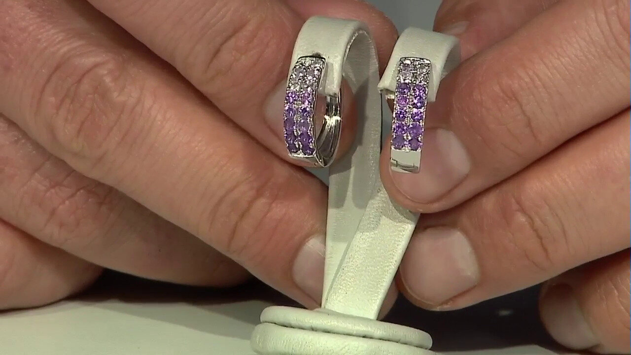 Video Bolivian Amethyst Silver Earrings