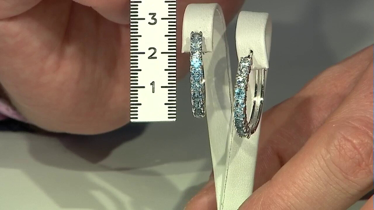 Video Sky Blue Topaz Silver Earrings