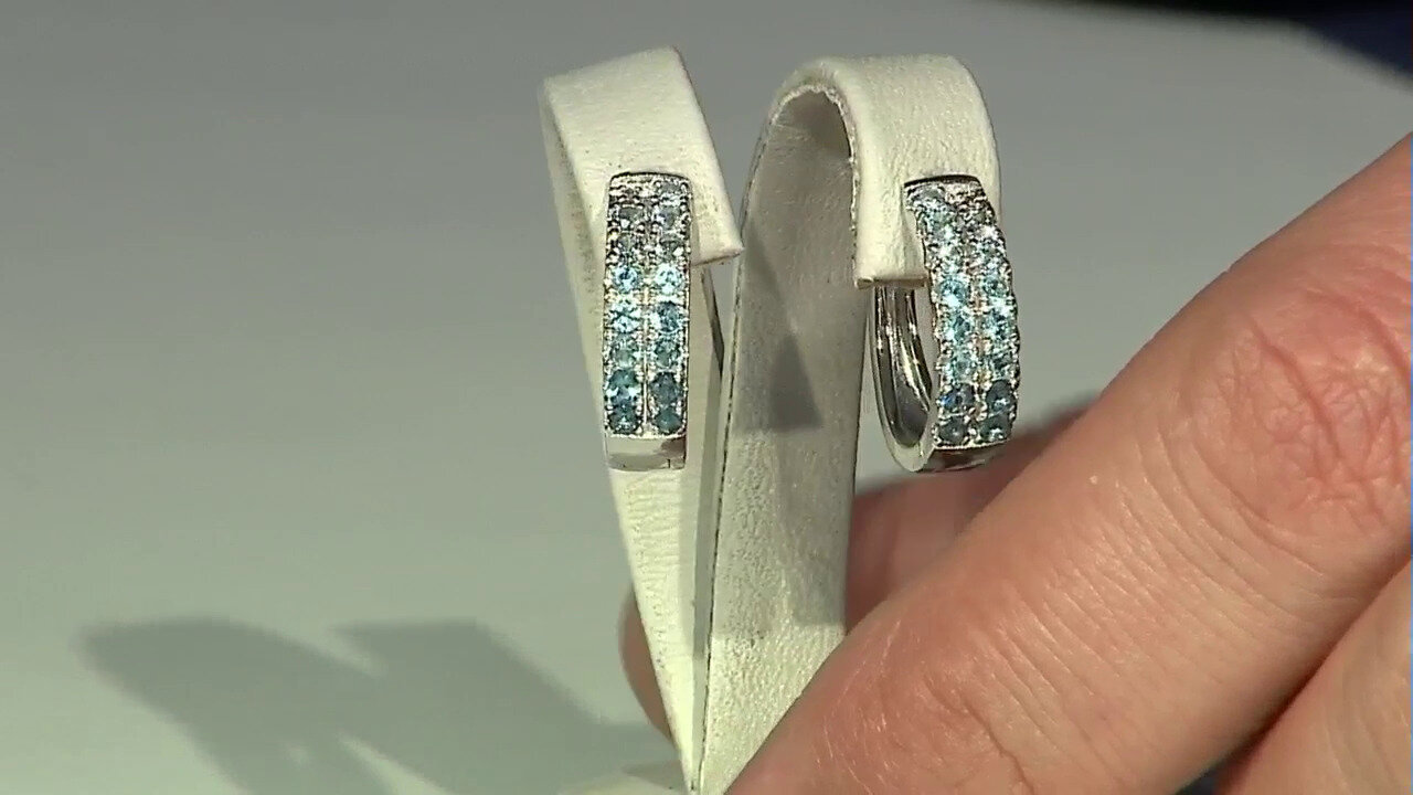 Video Sky Blue Topaz Silver Earrings