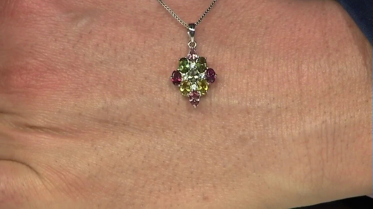 Video Fancy Tourmaline Silver Pendant