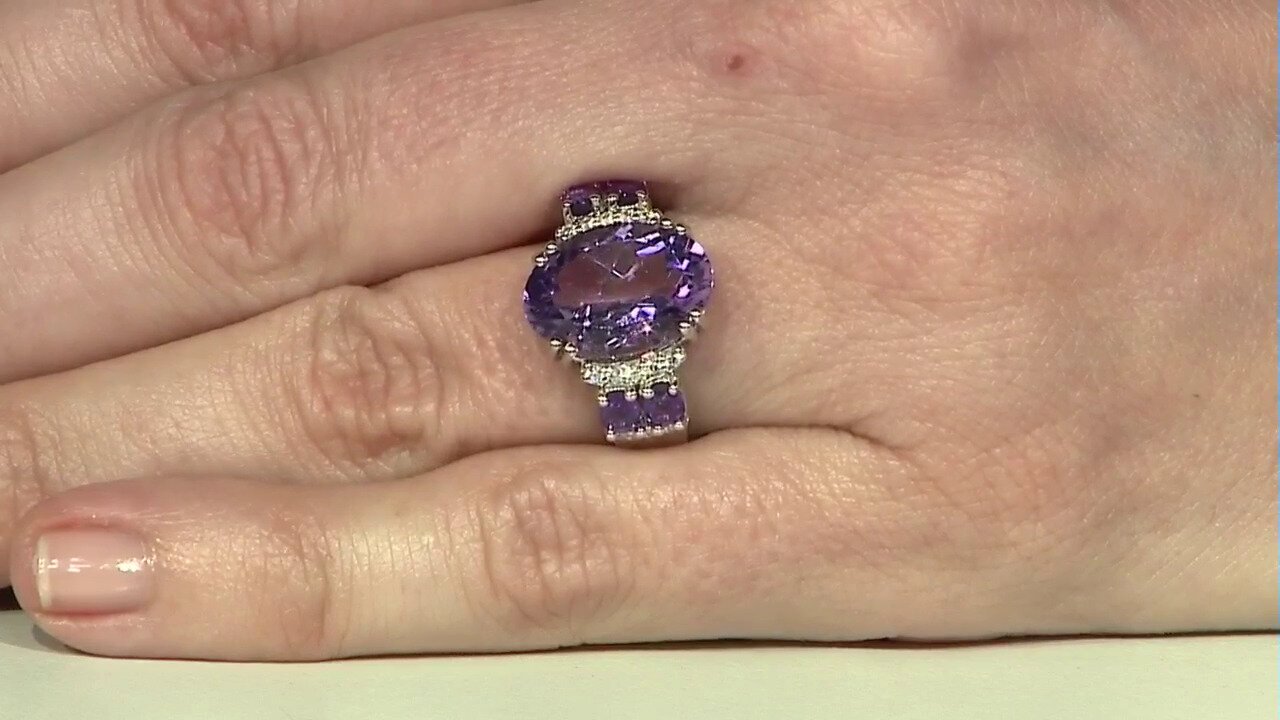 Video Amethyst Silver Ring