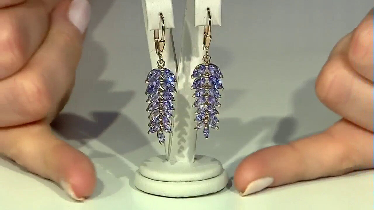 Video Tanzanite Silver Earrings