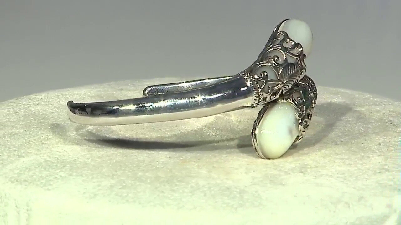 Video Mother of Pearl Silver Bangle