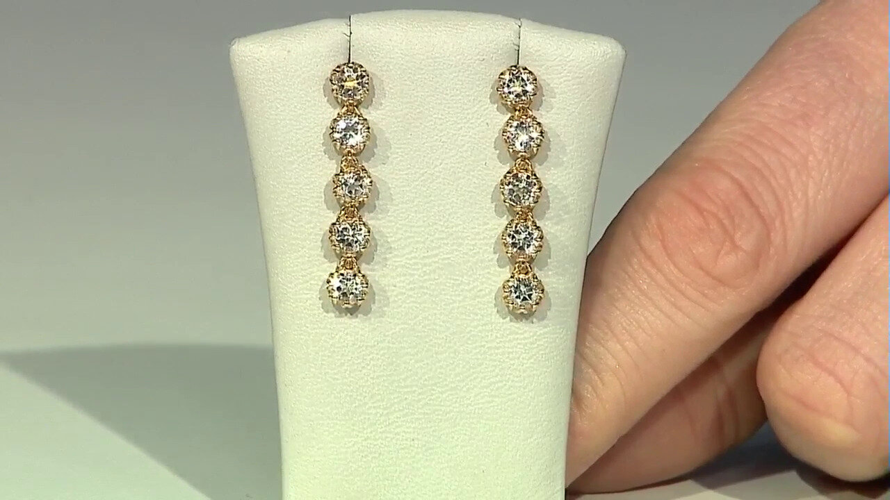 Video White Topaz Silver Earrings