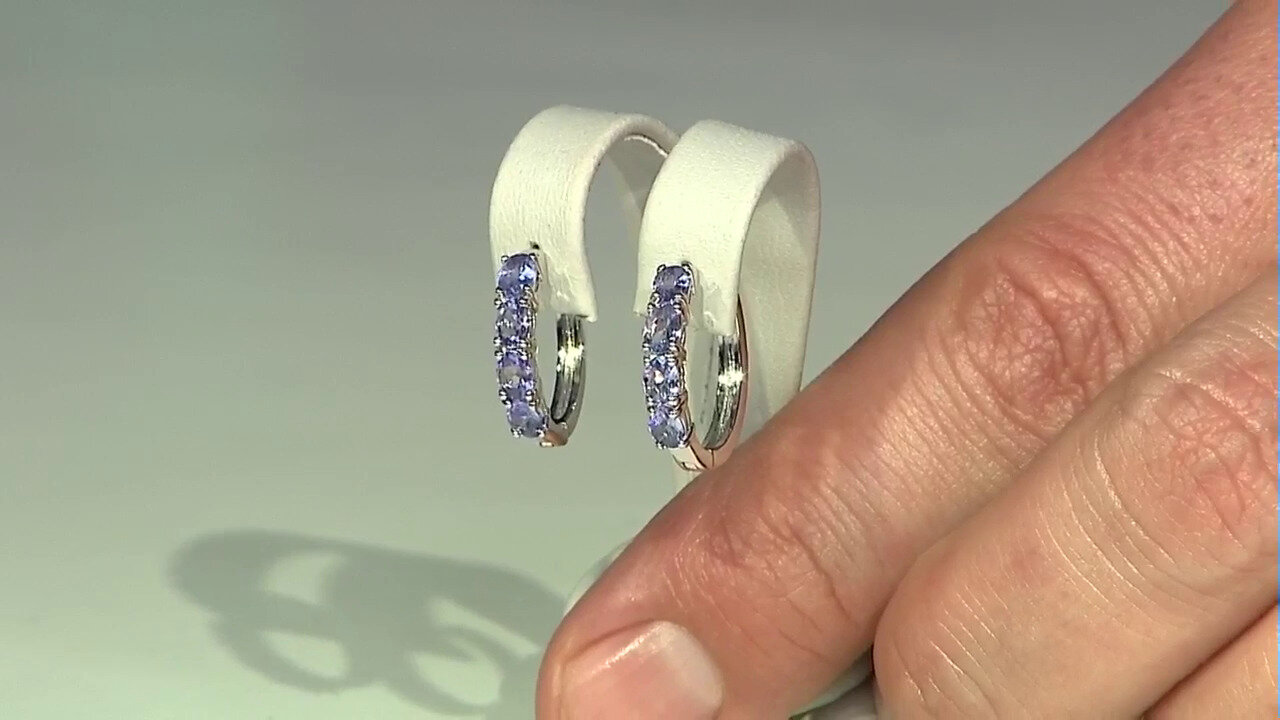 Video Tanzanite Silver Earrings