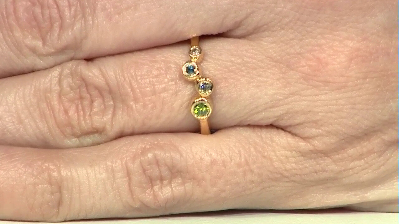 Video I2 Green Diamond Silver Ring