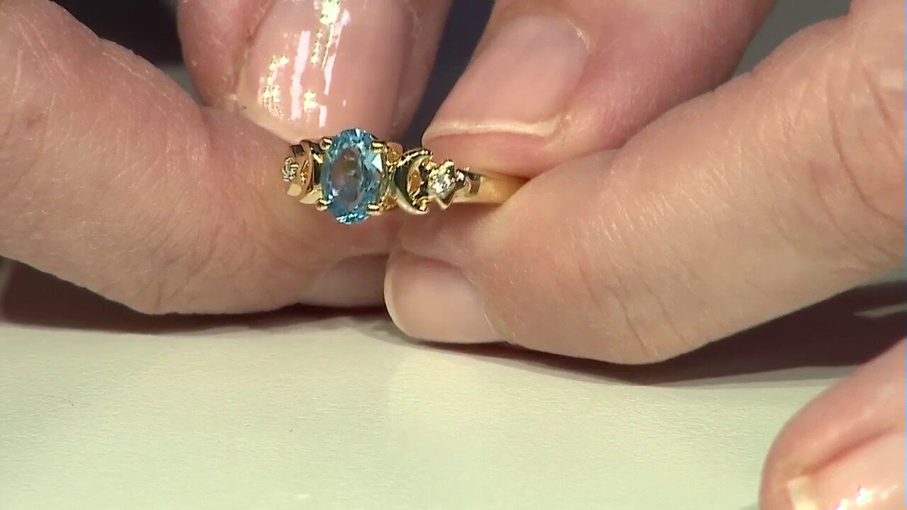 Video Swiss Blue Topaz Silver Ring