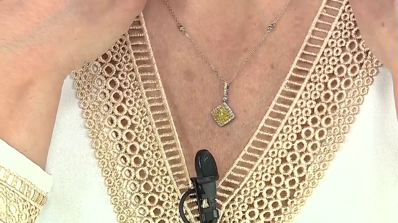 Video 18K SI2 Yellow Diamond Gold Necklace (CIRARI)