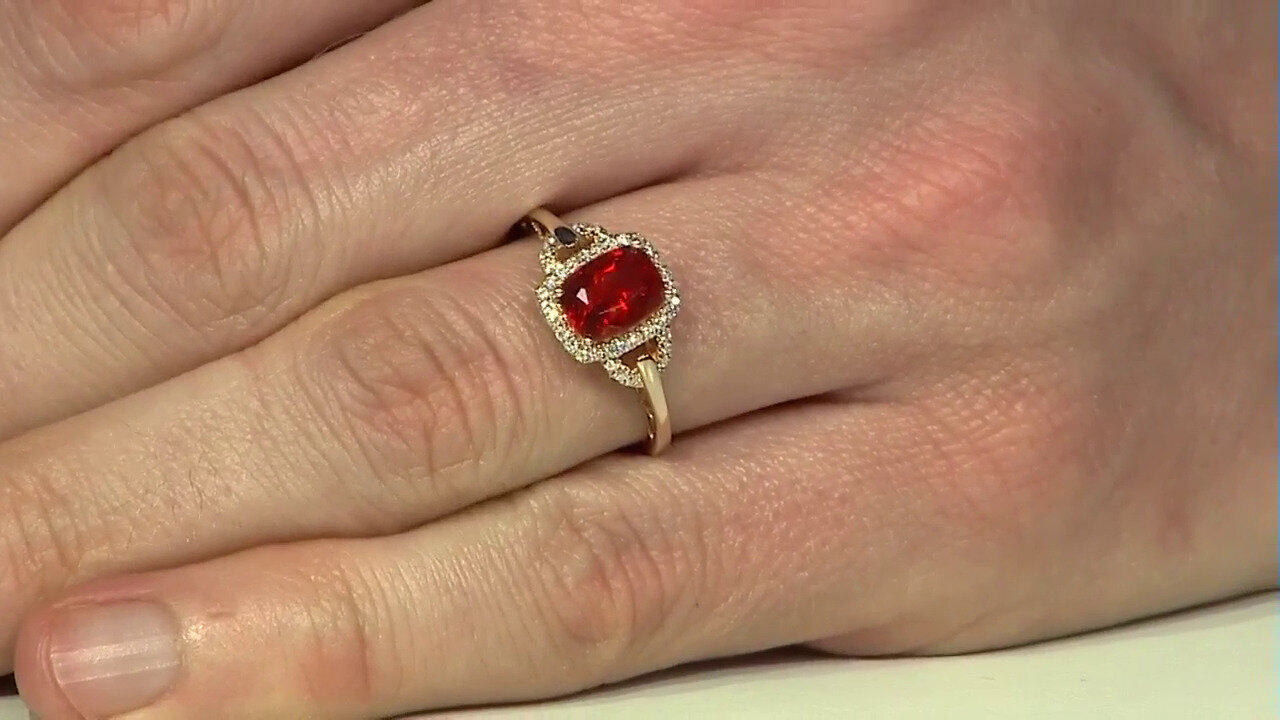 Video 14K Mexican Fire Opal Gold Ring (CIRARI)