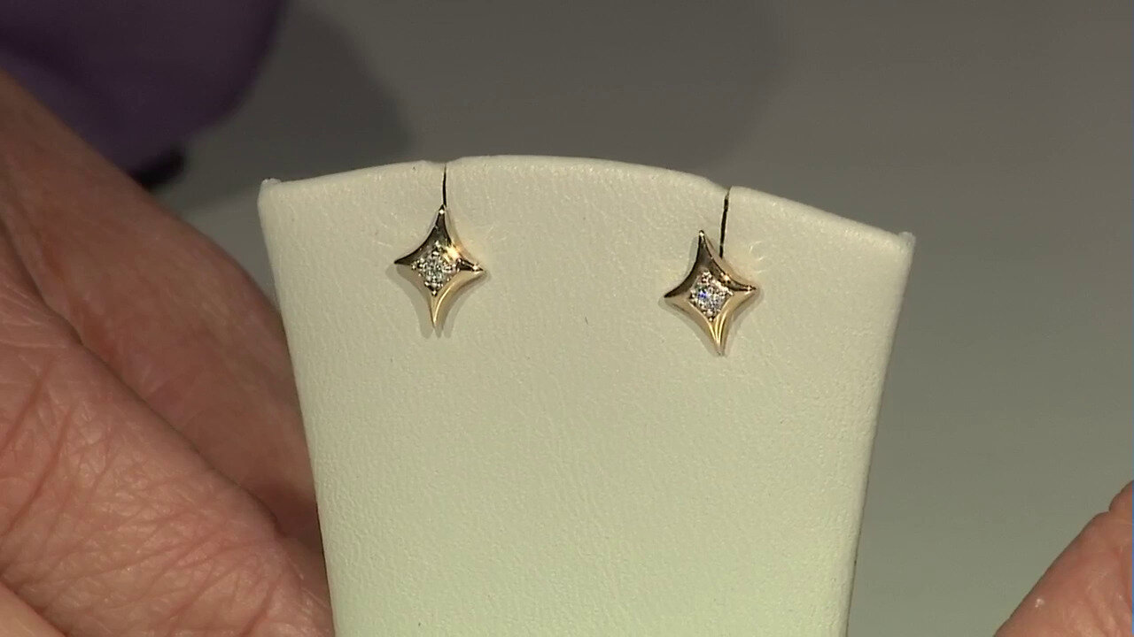 Video 9K SI2 (G) Diamond Gold Earrings (Annette)