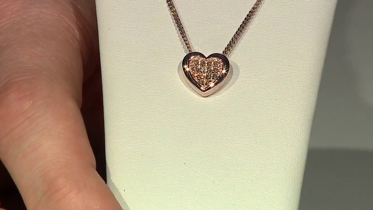 Video 9K SI1 Argyle Rose De France Diamond Gold Pendant (Annette)