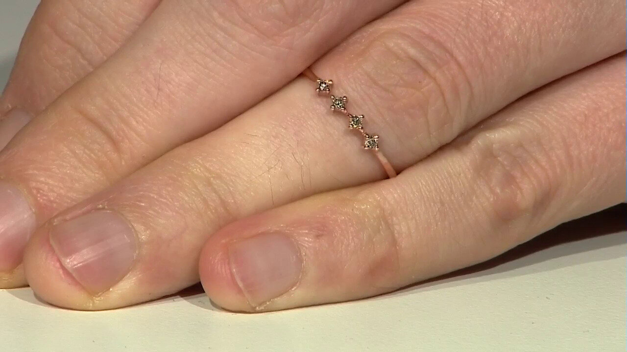 Video 9K SI1 Argyle Rose De France Diamond Gold Ring (Annette)