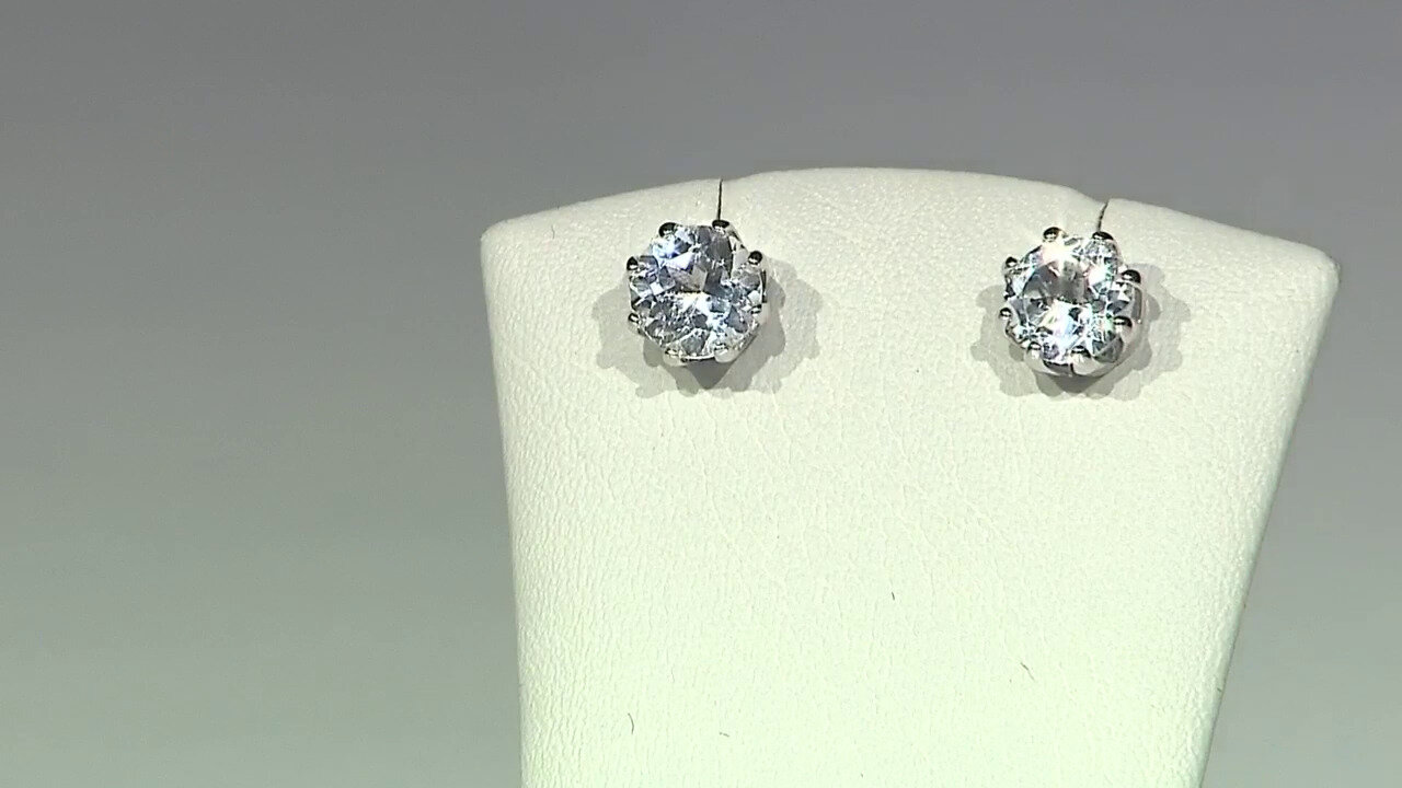 Video White Topaz Silver Earrings