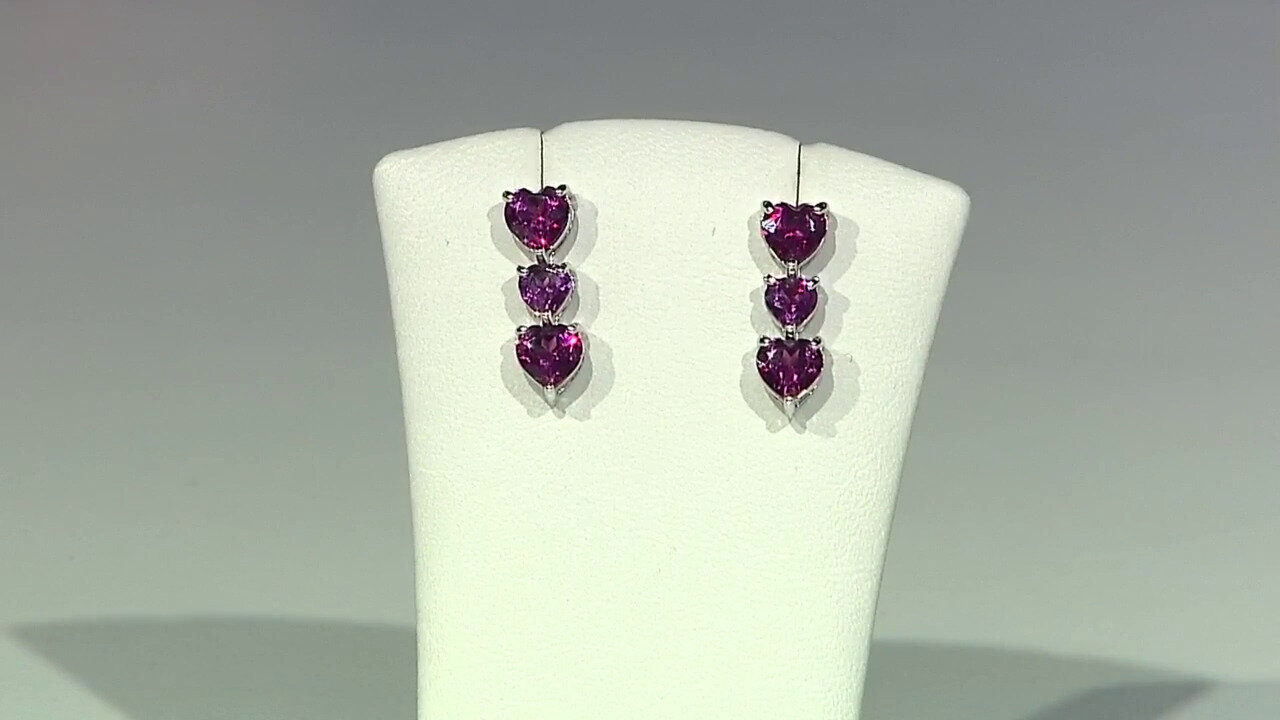 Video Rhodolite Silver Earrings