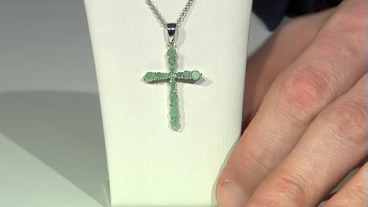 Video Brazilian Emerald Silver Necklace