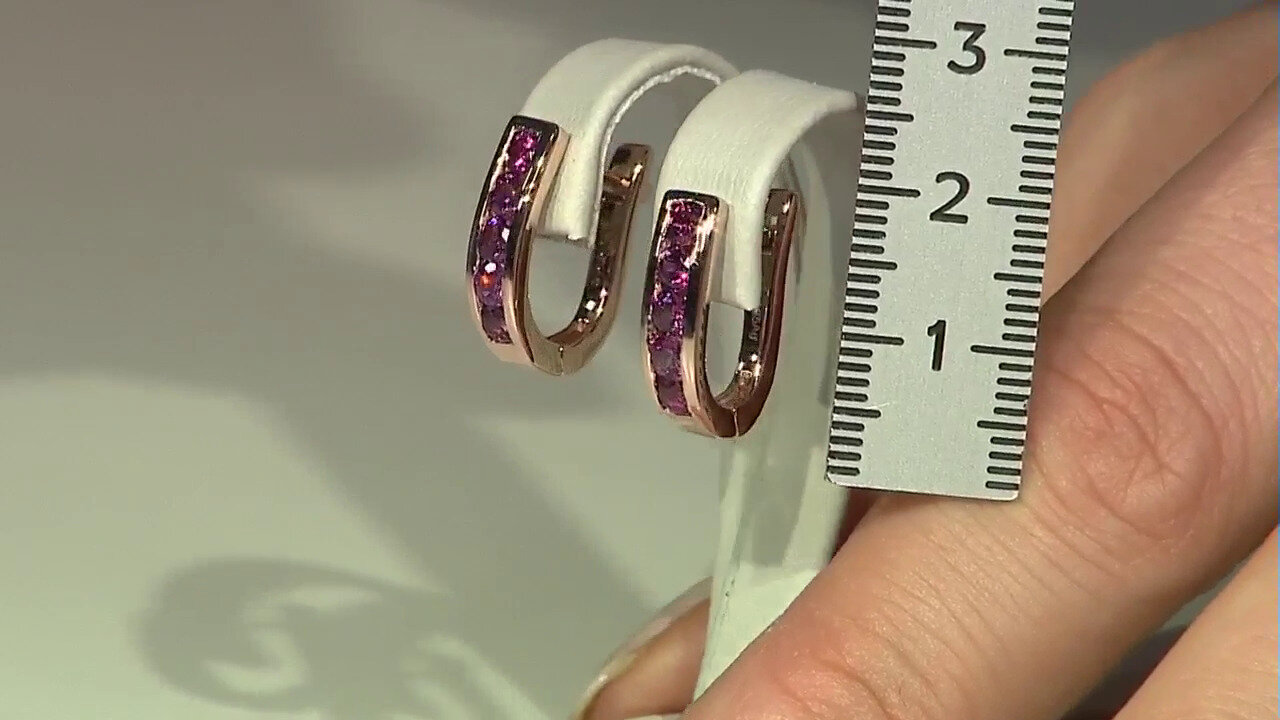 Video Magenta Garnet Silver Earrings