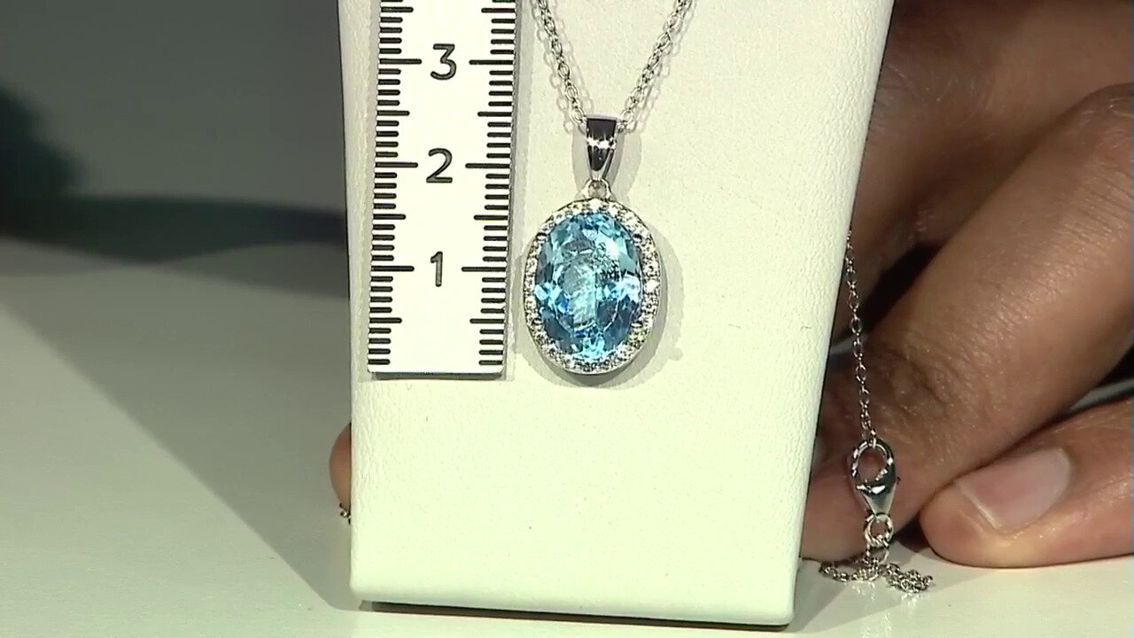 Video Collier en argent et Topaze bleu ciel