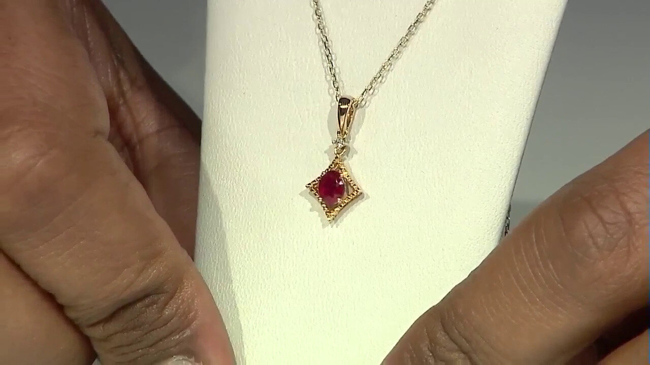 Video 10K AAA Mozambique Ruby Gold Necklace