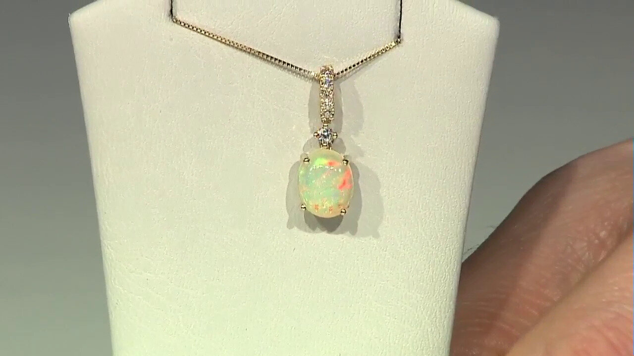 Video 10K AAA Welo Opal Gold Necklace