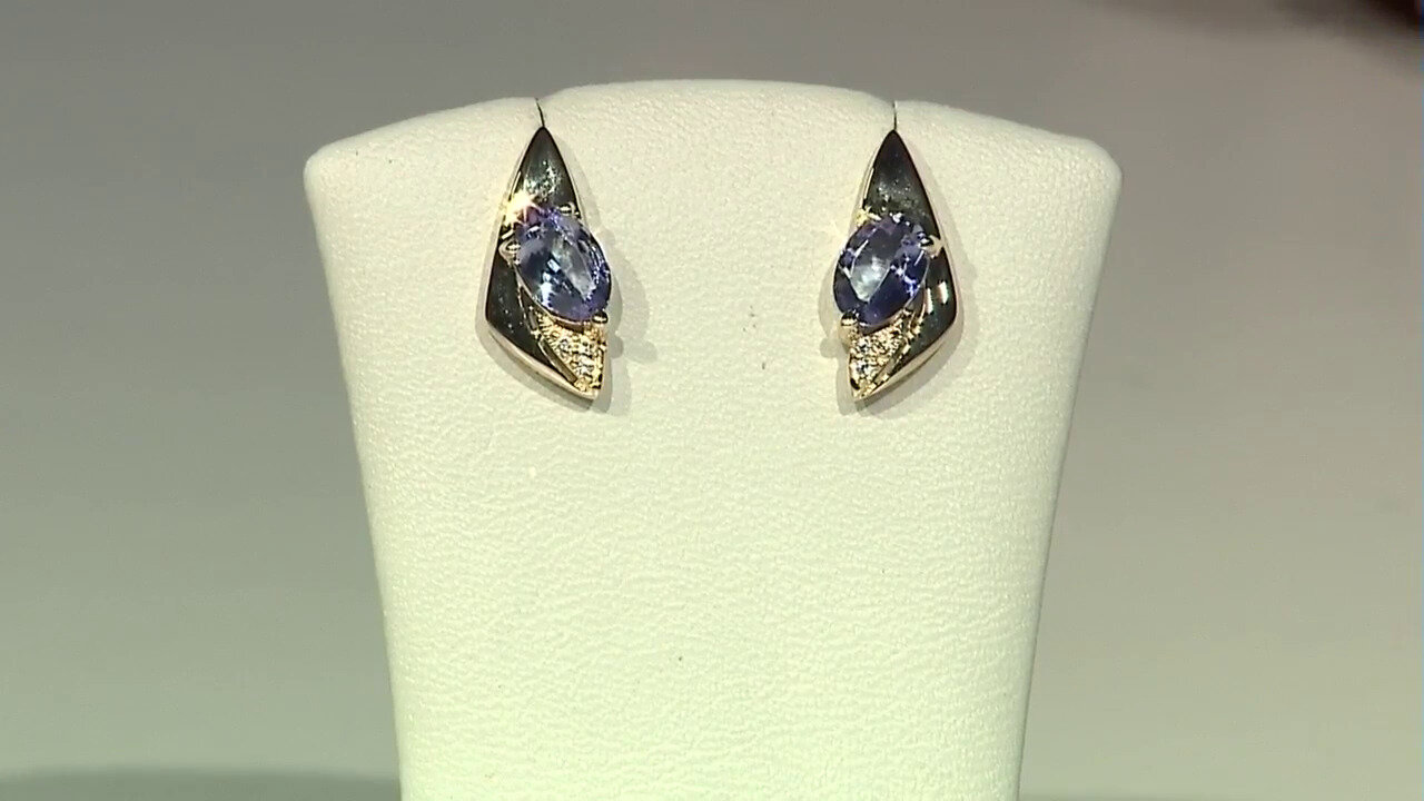 Video 9K Unheated Tanzanite Gold Earrings