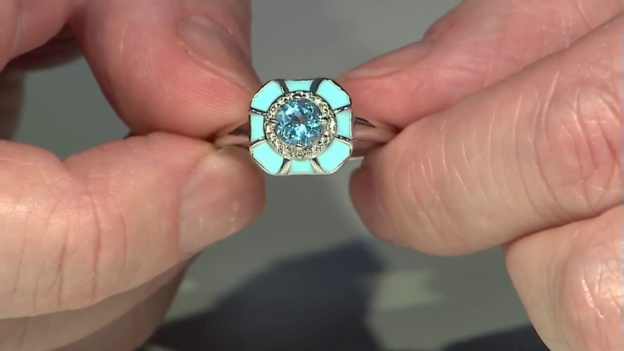 Video Anillo en plata con Topacio azul suizo