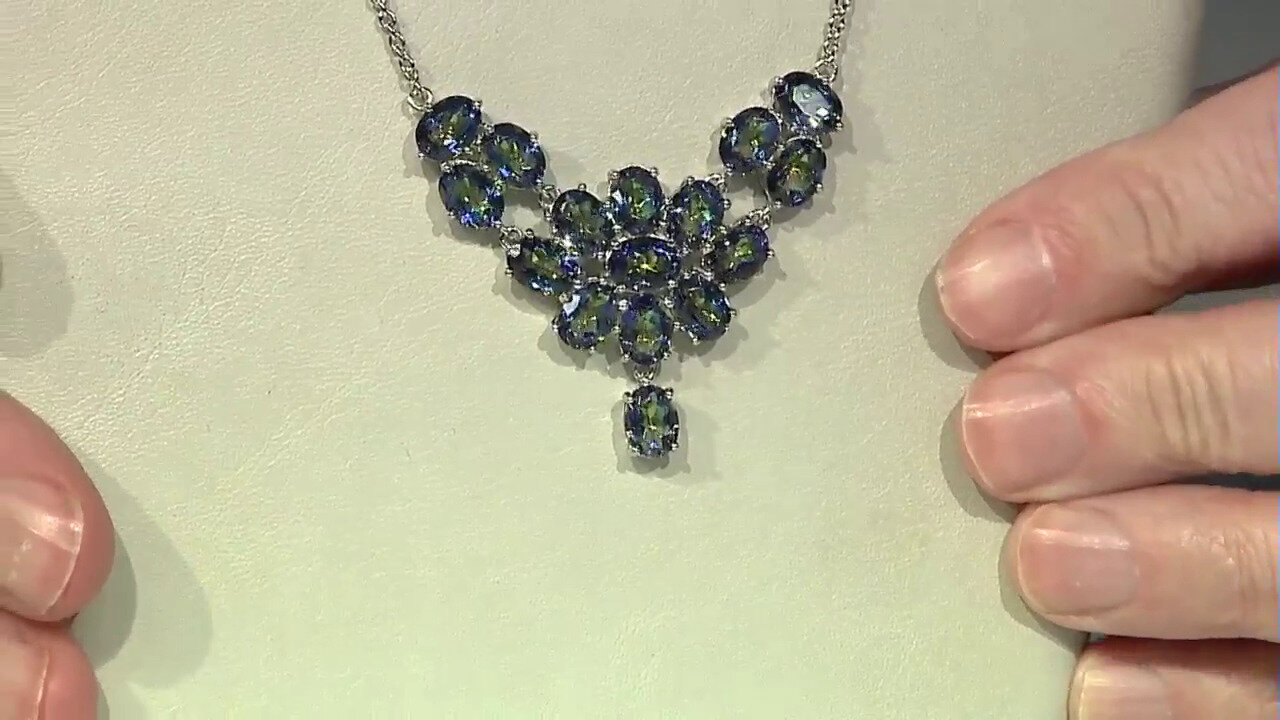 Video Mystic Blue Quartz Silver Necklace