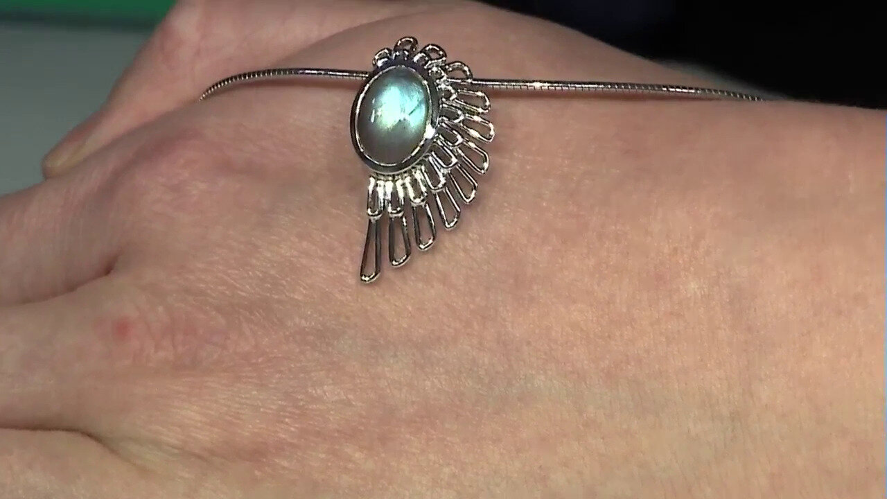 Video Labradorite Silver Pendant (MONOSONO COLLECTION)