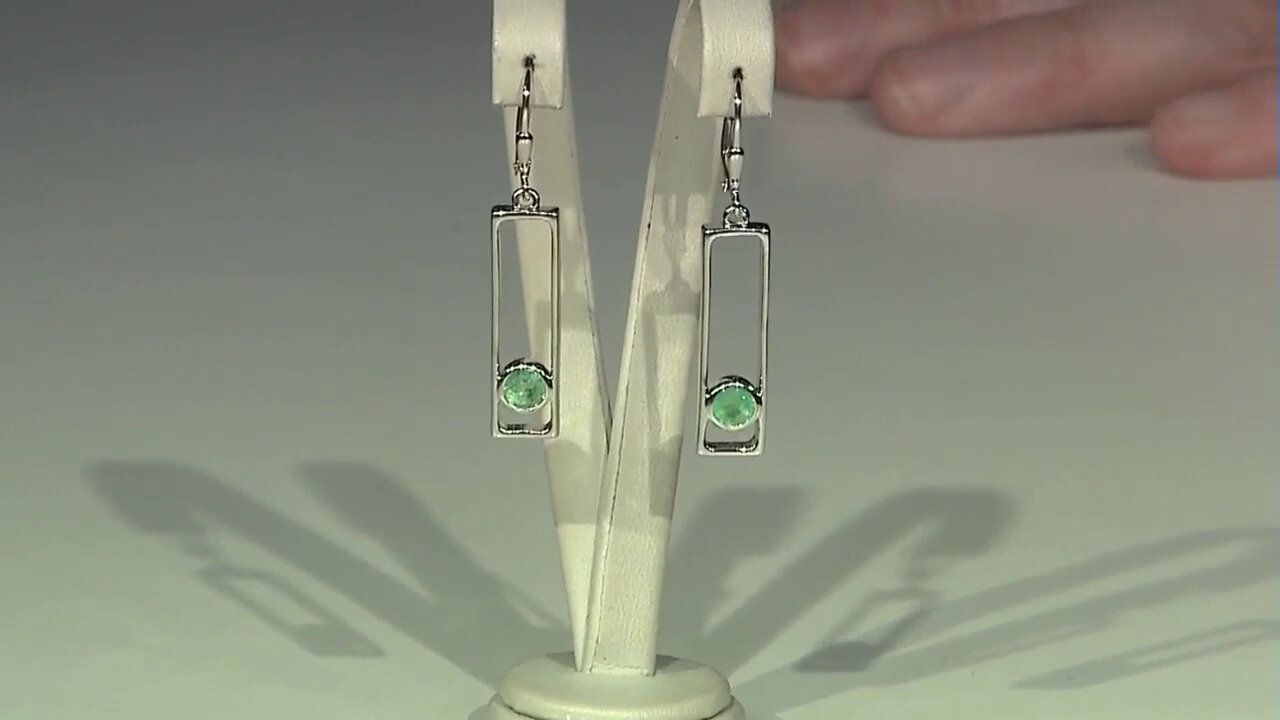 Video Russian Emerald Silver Earrings (MONOSONO COLLECTION)